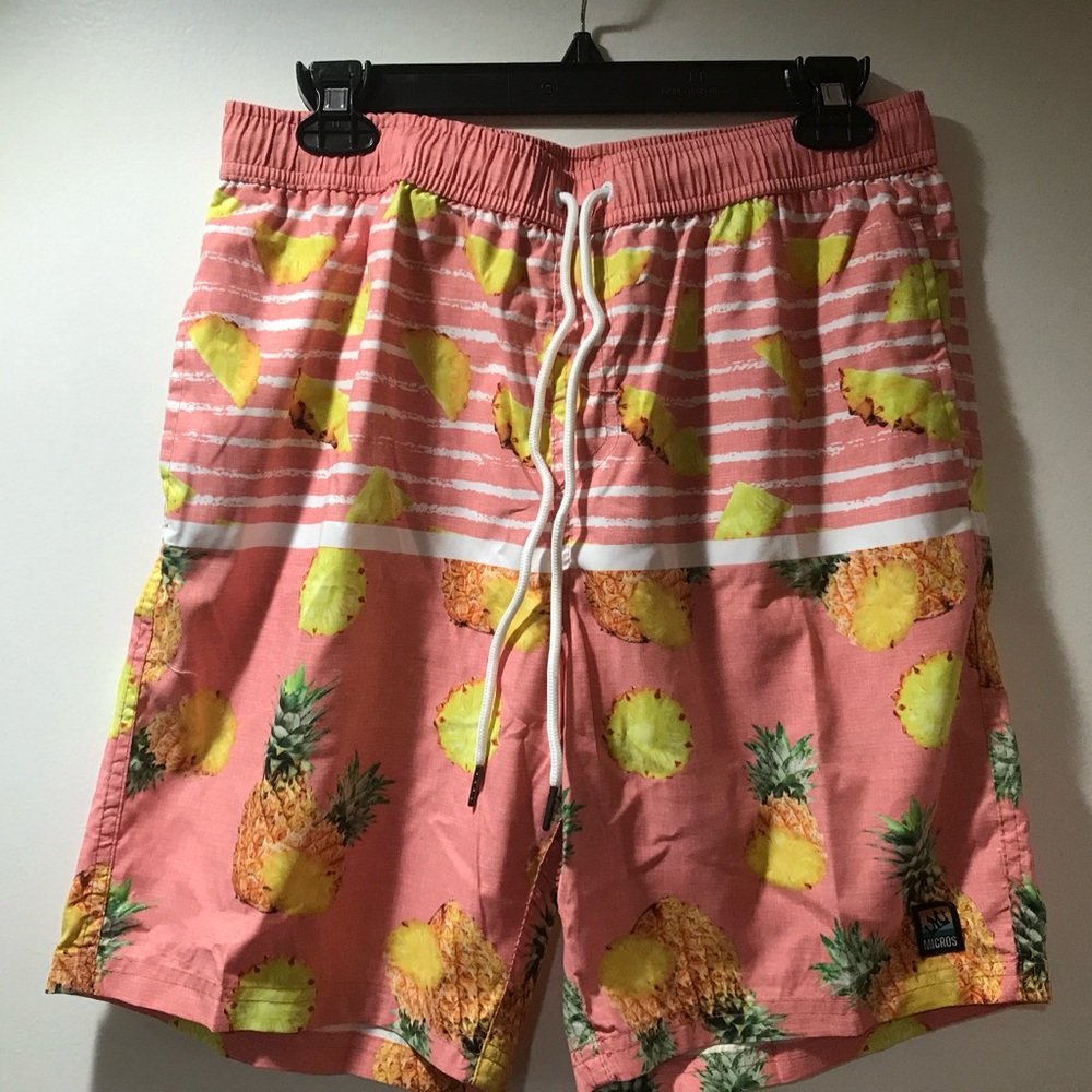 Micros Pink and Yellow Pineapple Board Shorts